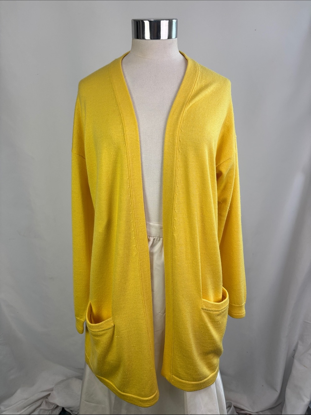 SHAMASK YELLOW CASHMERE BLEND CARDIGAN